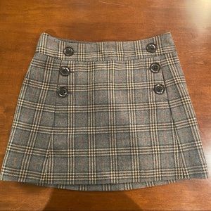 Gap Plaid Wool Mini Skirt